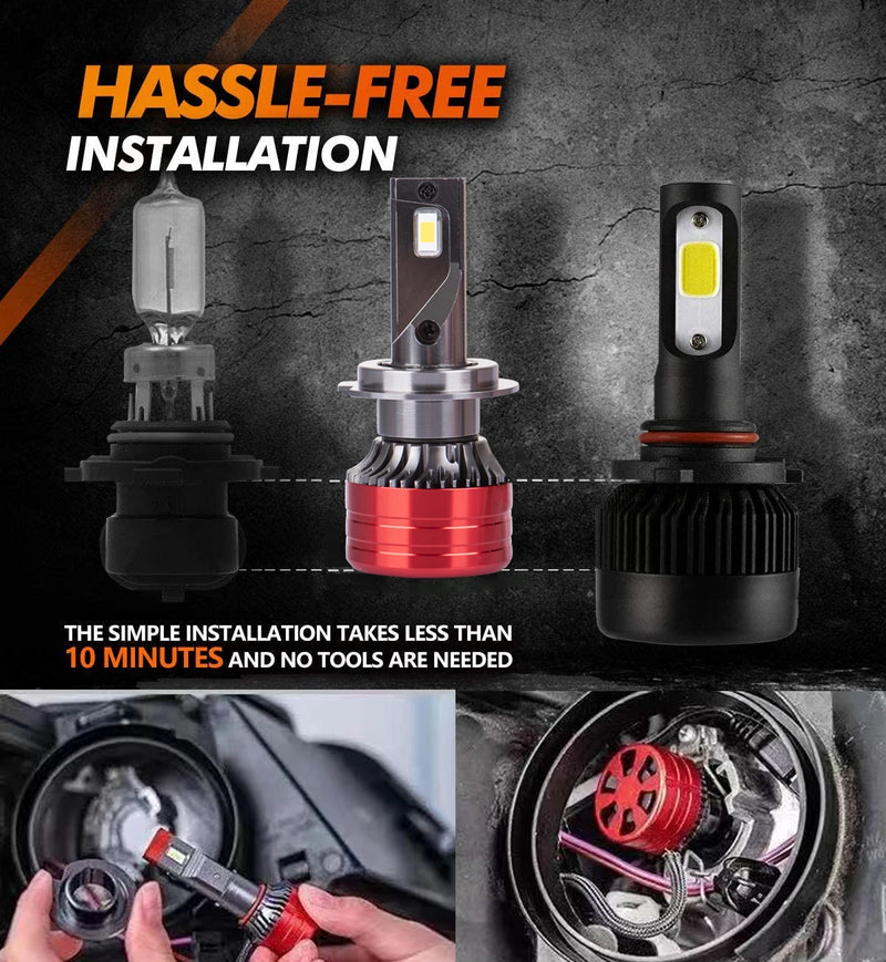 Heyword 2Pcs Car Headlight H4 H7 LED H11 9005 9006 H1 Auto Bulbs 160W 24000LM Light Lamp 6000K 12V Led Headlight Bulbs