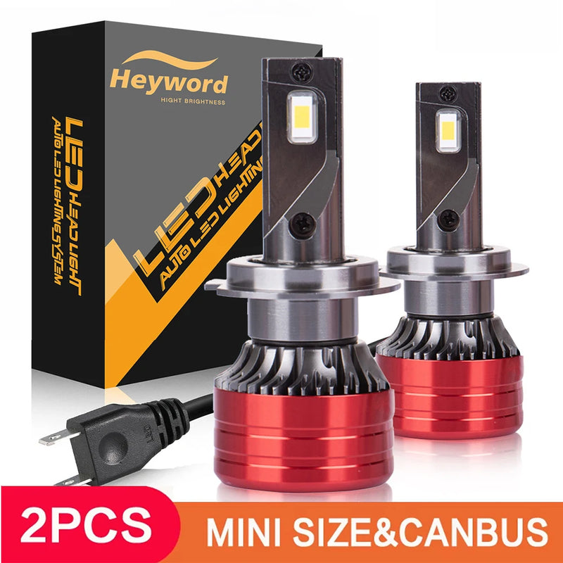 Heyword 2Pcs Car Headlight H4 H7 LED H11 9005 9006 H1 Auto Bulbs 160W 24000LM Light Lamp 6000K 12V Led Headlight Bulbs