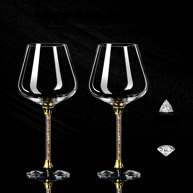 2pcs Light Luxury High-end Crystal Cup Red Wine Glass Set Tall Glass Party Wine Glass Glasses DrinkingGlasses for ChampagneFlute