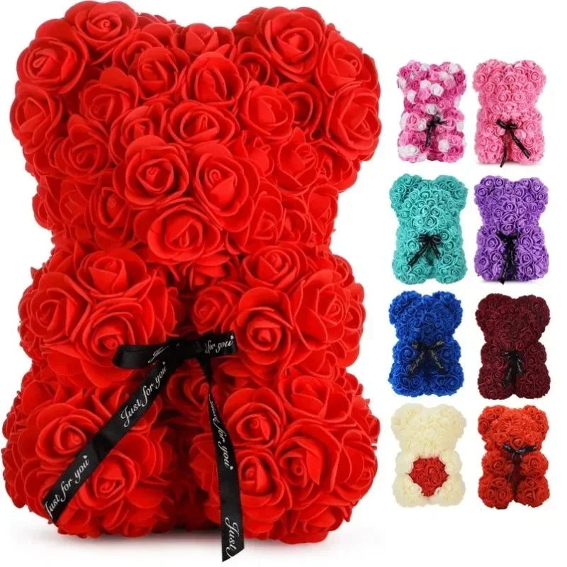 2024 New Artificial Flower Eternal Rose Teddy Bear for Mom Mother's Day Birthday Valentine's Day Anniversary Gifts & Decorations