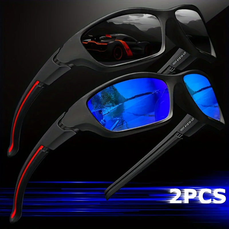 2pcs Advanced Cool Fantasy Polarized Surround Fashion Glasses,Men's and Women's Outdoor Sports,Cycling,Fishing,Hiking,Golf