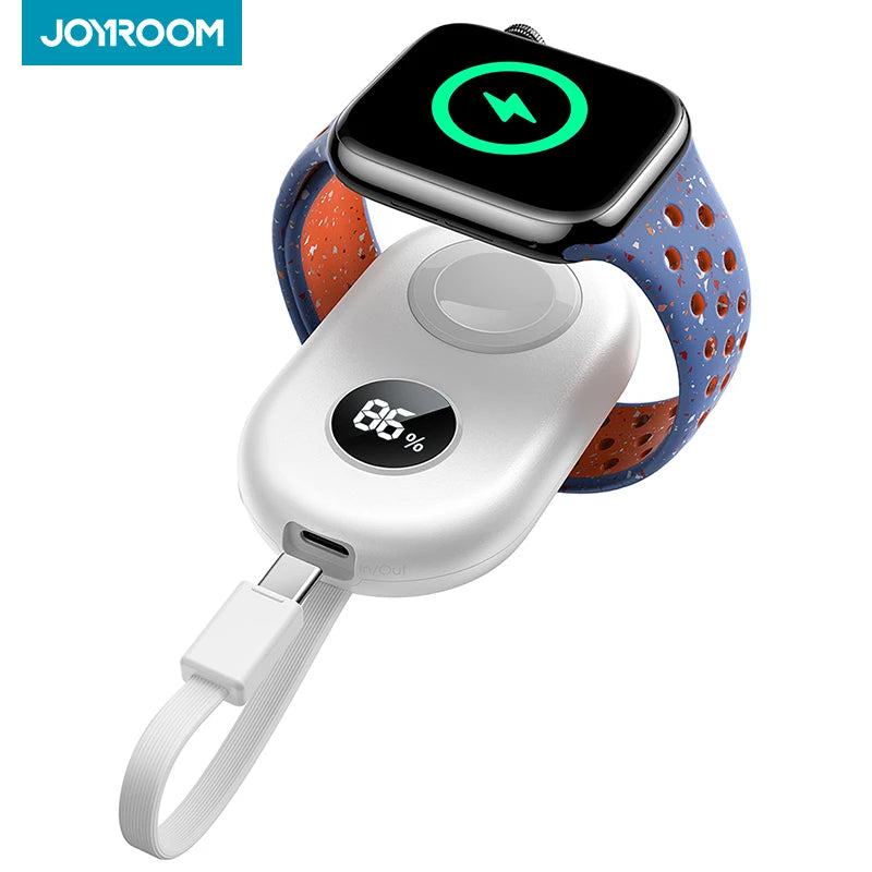 Joyroom Portable 2500mAh  Charger for Apple Watch Series 9/8/7/6/5/4/3/2/1 Wireless Travel iwatch Charger USB C Smart Power Bank