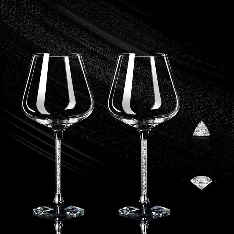 2pcs Light Luxury High-end Crystal Cup Red Wine Glass Set Tall Glass Party Wine Glass Glasses DrinkingGlasses for ChampagneFlute