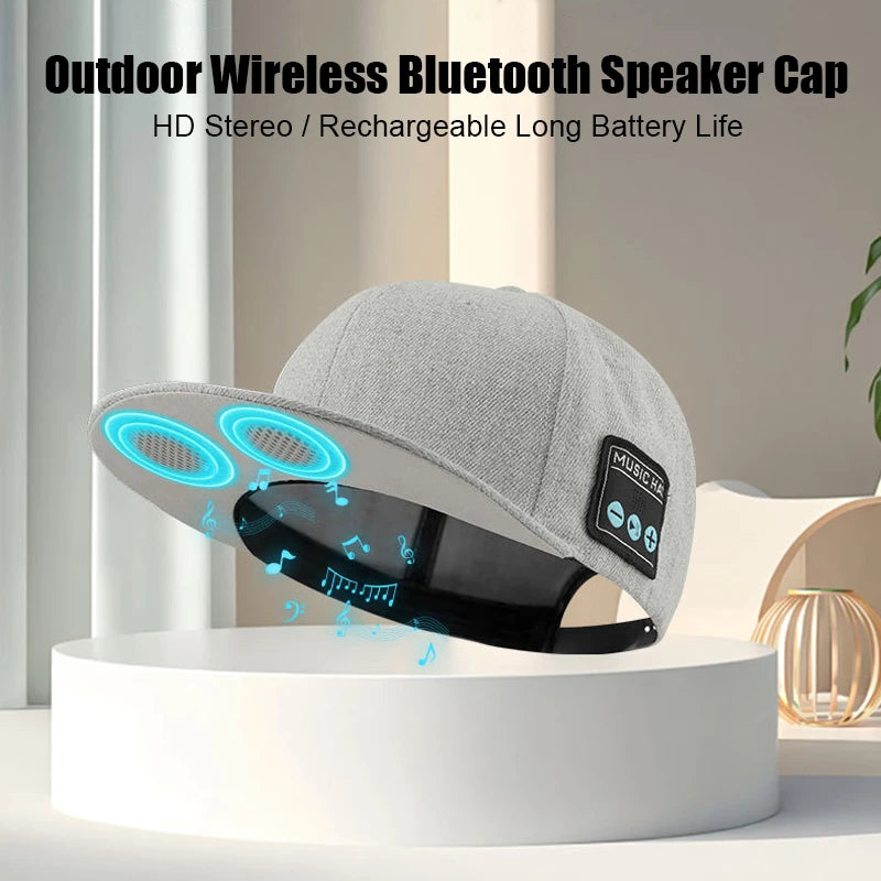 Bluetooth Sports Music Hat Headphone Dual Speaker Wireless Music Running Earphone with Mic Adjustable Baseball Cap Smart Speaker