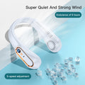 Fan 3000mA Portable Mini Hanging Neck Fan Bladeless Neckband Fan Digital Display Power Air Cooler USB Rechargeable Electric Fans