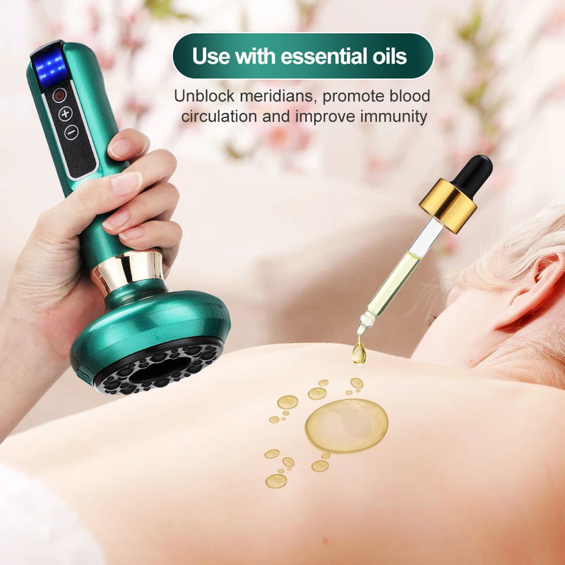 Electric Cupping Massager Vacuum Suction Cup GuaSha Anti Cellulite Beauty Health Scraping Infrared Heat Body Slimming Massage