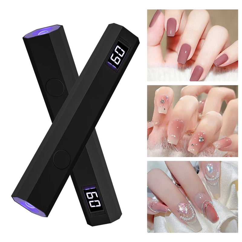 YIKOOLIN Mini Nail Lamp with LED Display Portable Mini UV Light for Gel Nails with 2 Timers Fast Charging Small UV Light