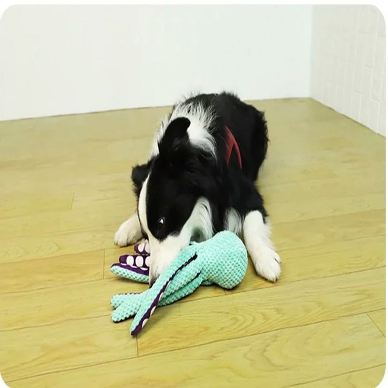 Dog pet plush octopus toy interactive sound anti-demolition home large and small dog boredom companion toy