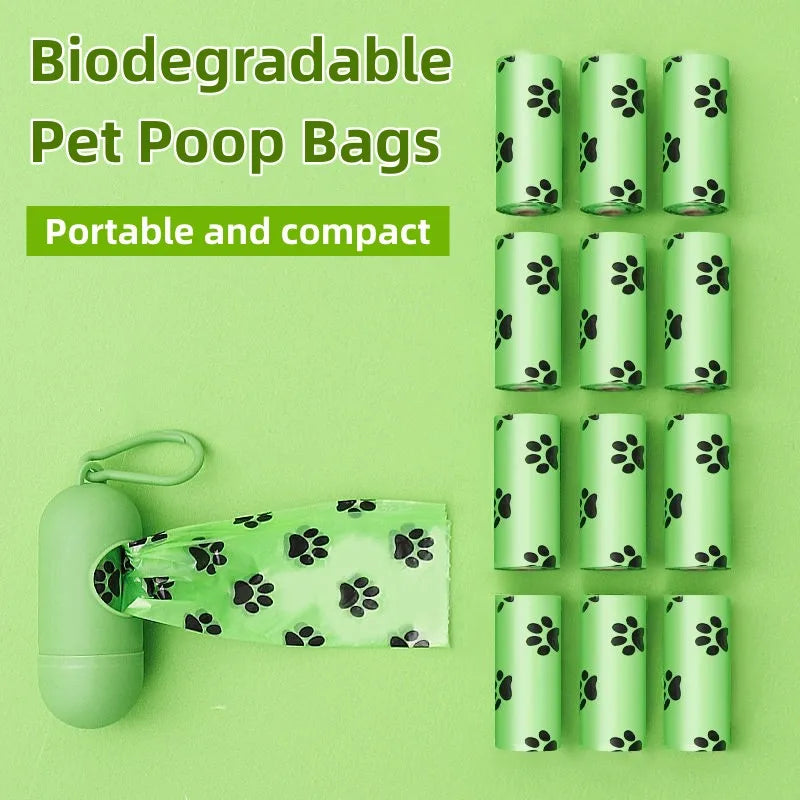 New Pet Biodegradable Trash Bag Dog Poop Bags Bulk Biobase Scented Poo Bag Degradable Cat Waste Bags Dog Poop Dispenser Gifts