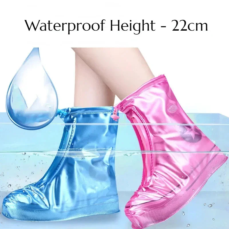 1 Pair Waterproof Shoe Covers, Non-slip Reusable Rain Snow Boot Women Men PVC Outdoor Rainy Reusable Quality Non-slip Shoe Cover