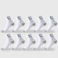 Cotton Sock for Men Sport Breathable Soft Letter Fashion Sneakers High Elastic Middle Tube Stocking Towel Sox Summer Running