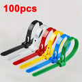 100 Pcs Reusable Cable Ties, Nylon Lock Loop, Removable & Recyclable, Mixed Colours (Black & White) for Home, Office, Organizati