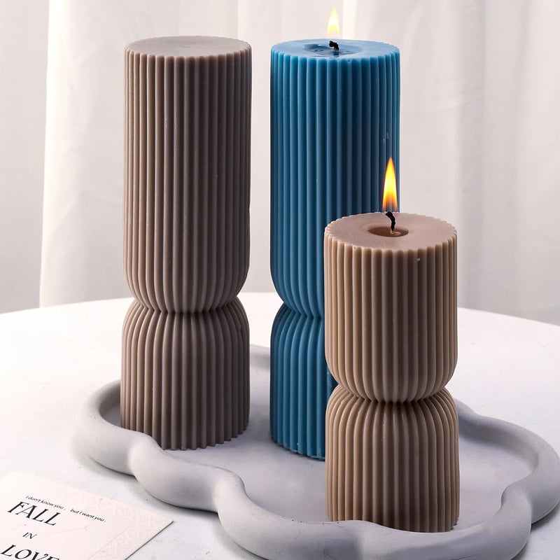 Nordic Style Cylindrical Candle Silicone Mold Aromath Candles Soap Making DIY Plaster Resin Craft Casting Molds Home Table Decor