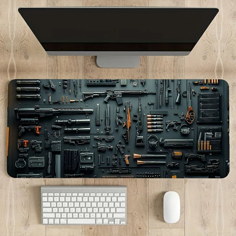 Gun parts assembly Large Mouse Pad XXL Desk Mat Non-Slip Rubber Base Gaming Keyboard and Mouse Stitched Edges for Home and game