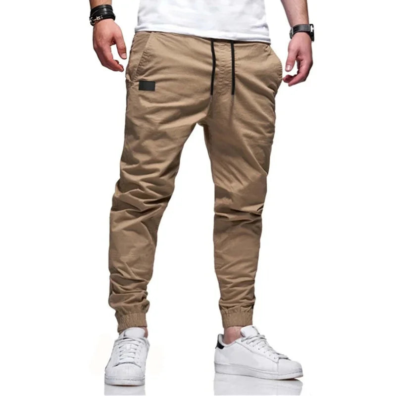 2024 New Cargo Pants Men's Loose Straight sports Clothing Solid color sweatpants Versatile Joggers Woven Casual Male Trousers