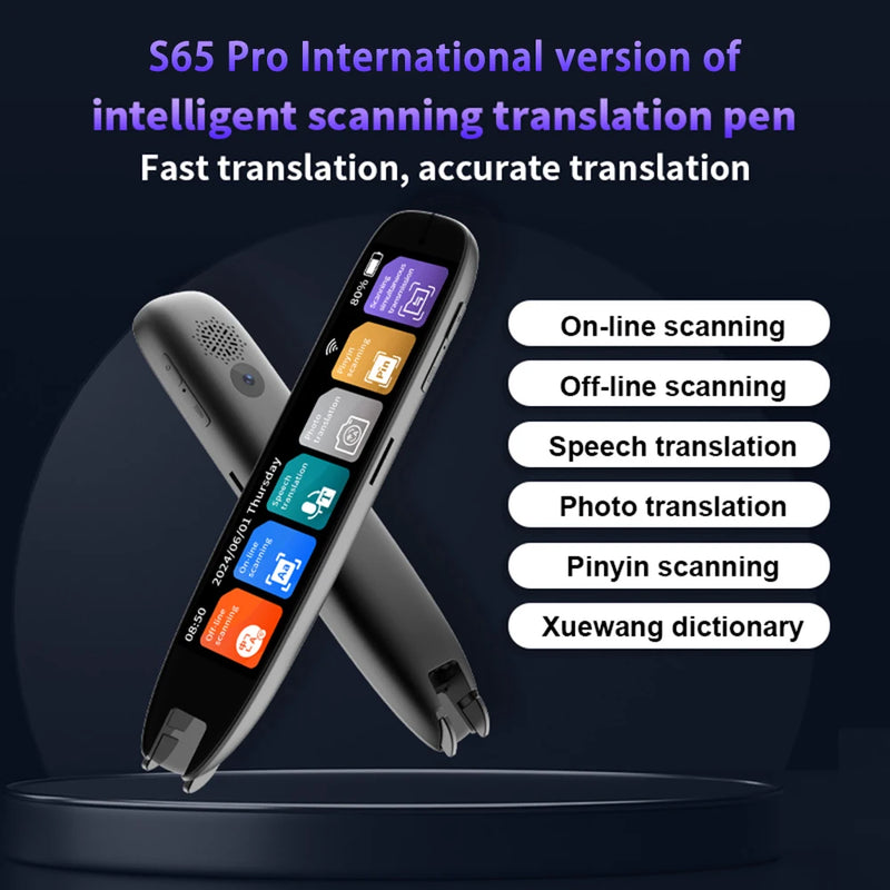 S60 Pro 3.7''Touchscreen  Dictionary Translation Pen Scan Reader Device Text Scanning Reading Translator WiFi/BT 142 Languages